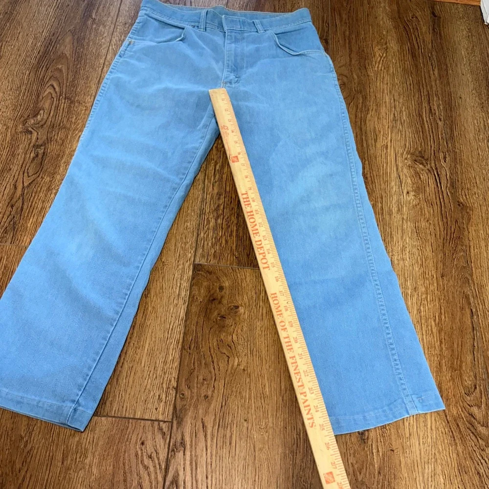 80s True Vintage Wrangler Jeans USA made Mens 30x26 Light Wash Blue Straight Leg